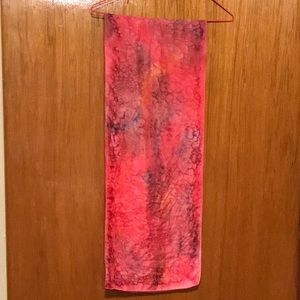 Red Silk Tie Dye Scarf